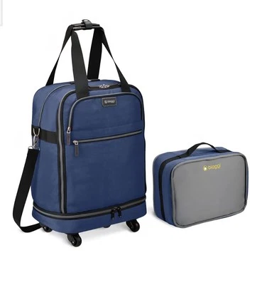 Equipaje de mano plegable giratorio Biaggi Zipsak 22" en azul marino usado en excelente estado Foto 1 de 4