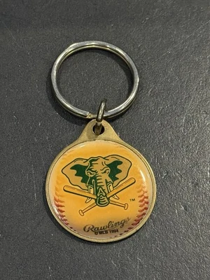 Oakland Athletics Key Chain Tab~ Elephant ~MLB~Rawlings~Wincraft~Vtg 1994~USA - Image 1 of 2