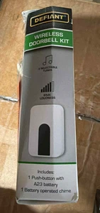 Defiant Kit Campanello Wireless a Batteria con Pulsante Wireless, Bianco - Foto 1 di 2