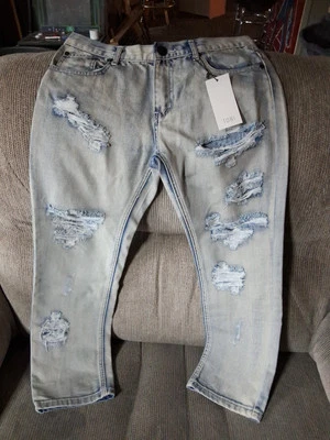 Pantalones de mezclilla nuevos rasgados descoloridos #001 Tobi talla 26 ¡con etiquetas! Foto 1 de 4