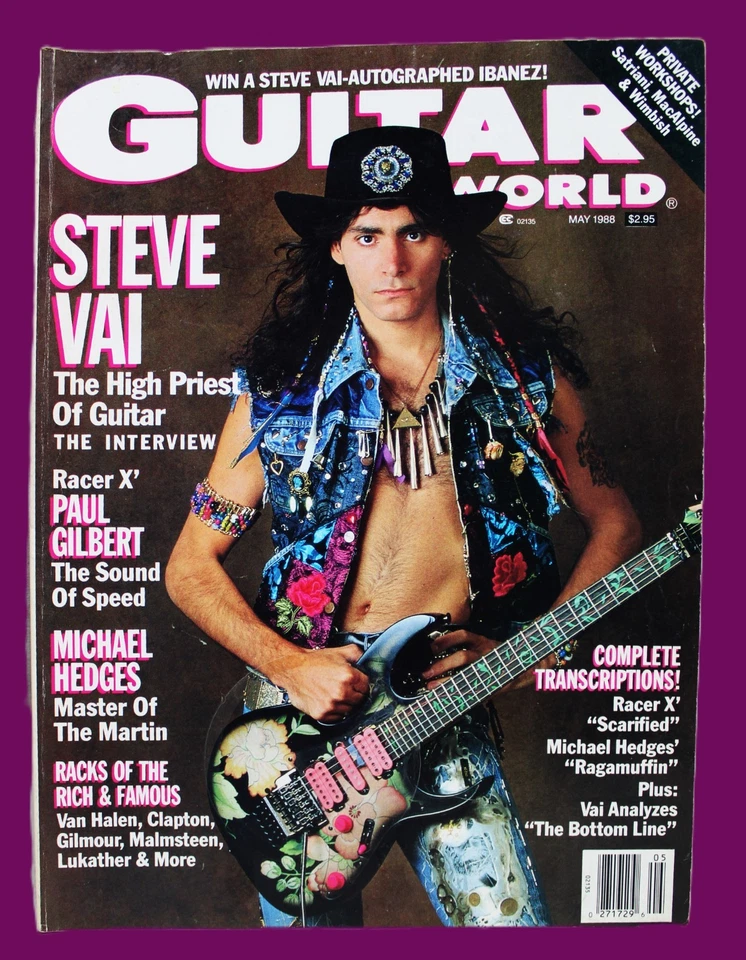 GUITAR  WORLD MAGAZINE MAY 1988 HEAVY METAL ROCK BANDS - STEVE VAI Foto 1 de 4