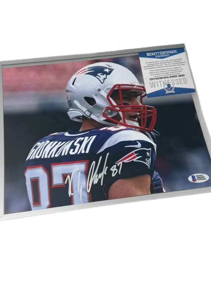 Foto firmada por Rob Gronkowski #87 autografiada certificado de autenticidad BAS Foto 1 de 4