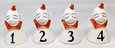 Lote Vintage Norwood Co Cerámica Payaso Cumpleaños Pastel Toppers Campana #1-4 Alemania Foto 1 de 4