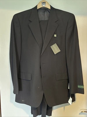 Traje Pantalones Lauren Ralph Lauren Para Hombre 100% Lana Azul Marino 40R 34W Foto 1 de 4