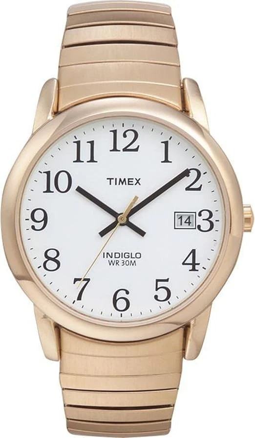 Timex Men's Easy Reader 35mm Gold-tone Stainless Steel Band Watch T2N092