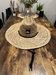 Quicksilver Straw Hat L/XLarge Lifeguard Summer Sun Beach Outdoor Wide Brim - Picture 1 of 18