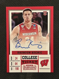2017 Panini Contenders Draft Picks Bronson Koenig #124 College Ticket Auto RC - Bild 1 von 2