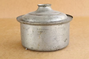 Vintage Bean Pot Antique Early Primitive Dish Bowl with Lid Signed Dated 1931 - Picture 1 of 9