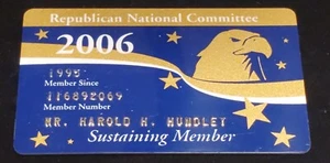 Tarjeta de membresía del Comité Nacional Republicano 2006 miembro sostenido cc757 - Imagen 1 de 4