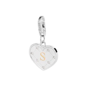 Charm Miniatura Rosato in argento 925 - Cuore con Iniziale "S" - AL019 -NEW - Foto 1 di 1