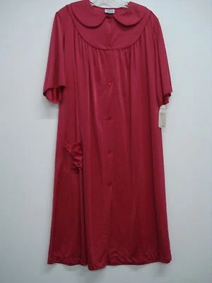 USA Made Nancy King Lingerie Waltz Length Robe Size Small Burgundy #509Q - Image 1 of 2