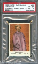 1953 Dutch Gum Card Serie D #59 DORIS DAY April In Paris STARLIFT Vintage PSA 4