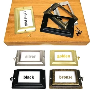 6pcs 52x80mm Large Drawer Label Pull Cabinet Frame Handle File Name Card Holder - Picture 1 of 10