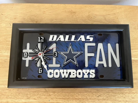 NFL Dallas Cowboys #1 Fan Quartz License Plate Wall Clock Cover