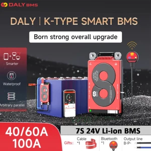 Daly Smart BMS 7S 24V 40A 60A 100A Li-ion Bluetooth porta comune con bilanciamento - Foto 1 di 21