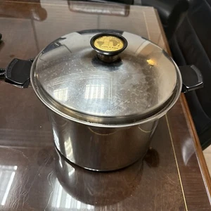 VINTAGE Cook O Matic 5QT 3 Ply Surgical Stainless Steel Boiling Pot 10" With Lid - Picture 1 of 12