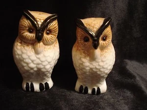 Vintage...Ceramic...Very Nice....Owl.....Salt & Pepper Shakers - Picture 1 of 3