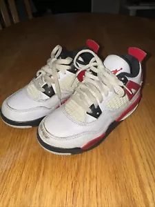 Nike Air Jordan 4 IV Retro Rojo Fuego Blanco 2020 BQ7670-160 Zapatos para niños pequeños Talla 12C - Imagen 1 de 6