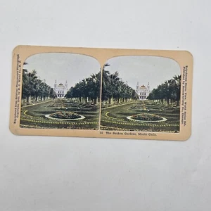 1905 Sunken Gardens Monte Carlo Monaco Photo Stereoview Stereo Card - Picture 1 of 3