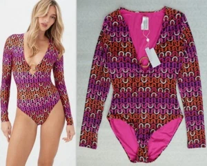 TRINA TURK Long Sleeve ECHO Ring Front One Piece Swim Paddle Suit S M XL $182 - Picture 1 of 17