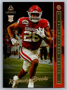 Kennedy Brooks 2022 Panini Luminance Orange Rookie Card /50 #114 Eagles
