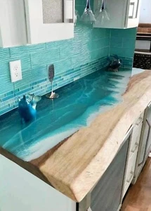 48" x 24" Epoxy Resin River Table Top – Handmade Home Kitchen Decor - Picture 1 of 10