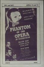 Phantom of the Opera Local Theater Herald 1943 Claude Rains, Nelson Eddy!