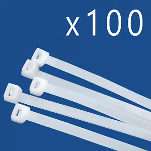 Confezione 100 Pezzi Quantità - 6" Pollici Nylon Cavo Zip Fascetta 40 libbre - Bianco Naturale - Foto 1 di 2