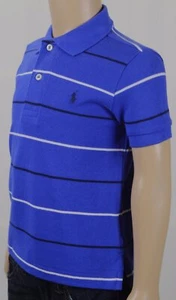 Kinder Polo Ralph Lauren royalblau weiß gestreiftes Hemd marineblau Pony neu mit Etikett - Bild 1 von 1