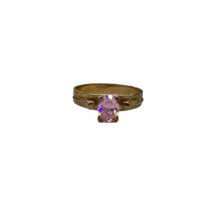 9ct 9k Yellow Gold Ladies Ring With Pink Rose Quartz Gemstone Size N. Brand New - Picture 1 of 10