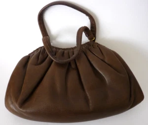 Vintage Mid Century Crosa Luisa italienische sehr weiche braune Leder Handtasche - Bild 1 von 13