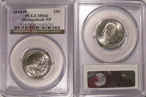 2014 D Shenandoah NP Quarter 25c PCGS MS66 - Picture 1 of 2