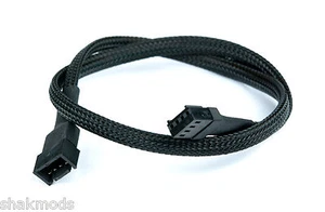 Shakmods 4 pin PWM Fan Black Sleeved Power PSU Extension Cable 30cm BNIB UK - Picture 1 of 3