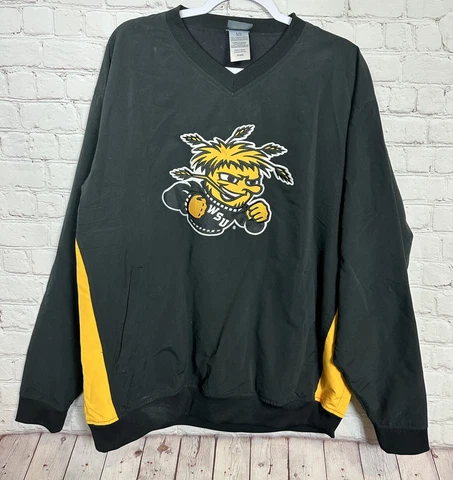 Wichita State Shockers pullover jacket shirt, Knights Apparel, sz L, GUC Cover