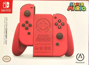 NIB Nintendo Switch PowerA Joy-Con Comfort Grip - Super Mario Red - Picture 1 of 1