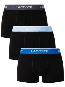 Lacoste Men's 3 Pack Casual Trunks, Black - Picture 1 of 9