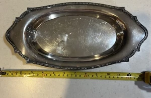 F. B. Rogers Silver Co 13" Neusilber Oval Platte Brot Serviertablett Vintage - Bild 1 von 4