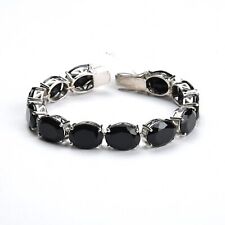 Bracciale tennis ovale in argento sterling con pietra preziosa di onice...