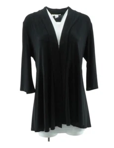 JOSEPH RIBKOFF Womens Cardigan Sz 14 Black Long Sleeve Open Front - Picture 1 of 2