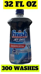 Finish Jet-Dry Ultra Rinse Aid Dishwasher Rinse & Drying Agent 3 In 1(32fl oz.) - Picture 1 of 2