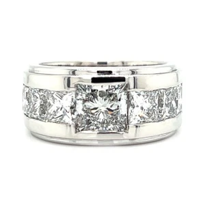 2.21 ct. G VVS2 IGI Certified Princess Cut Lab Created Diamond Men's Band 14K WG - Picture 1 of 4