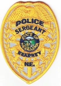 Kearney Police Nebraska Sergeant badge patch  (approx. 3.8 x 2.7 inches) - Picture 1 of 1