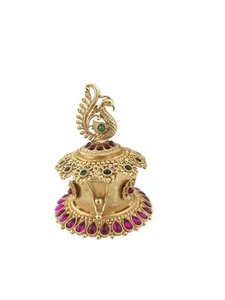 Indio Bollywood Boda Pavo Real Sindoor Dabbi Kumkum Caja Pooja Regalo Joyería - Imagen 1 de 3