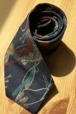 Corbata de lana IZOD de colección caballo azul ecuestre preppy para hombre rayón 3,75x58 pulgadas Foto 1 de 4