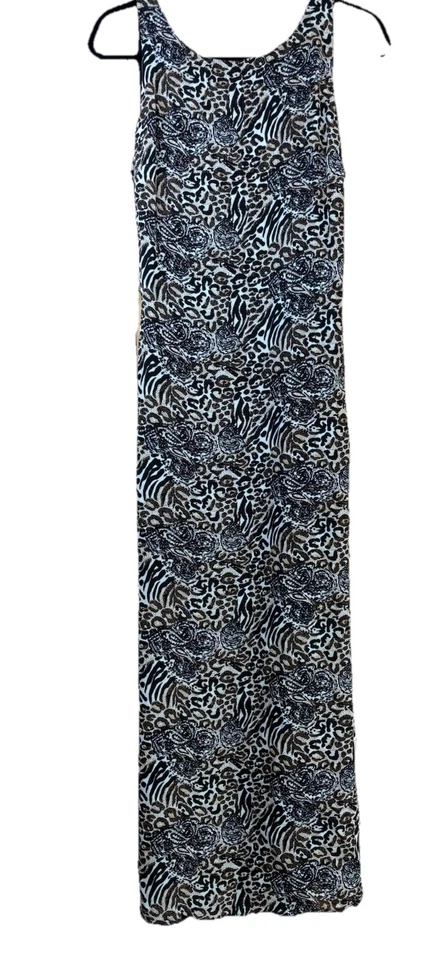 DE COLECCIÓN CDC VESTIDO SIN MANGAS MAXI LEOPARDO Y ROSAS Mujer’s Talla 6 Y2K Vestido sin Mangas Foto 1 de 4