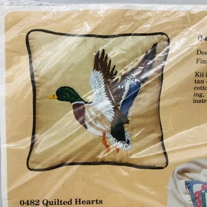 Creative Circle Magnificent Mallard Wool Embroidery Pillow Kit New 0481 Vtg 80s - Picture 1 of 6