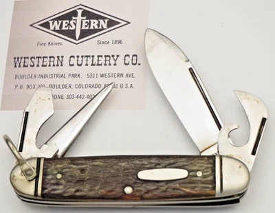 Vintage WESTERN BOULDER USA 1970's S-901 D Scout Utility Knife Delrin Handles - Image 1 of 4