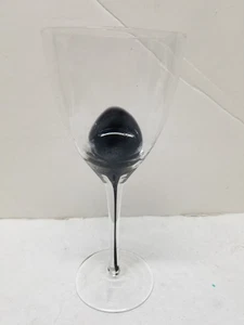 RARE! MIKASA KYA SMOKE BLACK WINE GLASS BLACK CASED STEM 13.5 OZ - Picture 1 of 6
