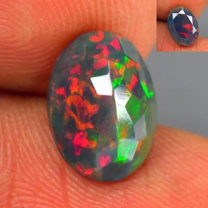 1.59Ct Genuine Rainbow 3D Flash Natural Solid Welo Black Fire Opal - Picture 1 of 1