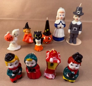 Lotto 6x Candele Gurley Vintage Halloween Ringraziamento + Bonus Natale - Foto 1 di 14